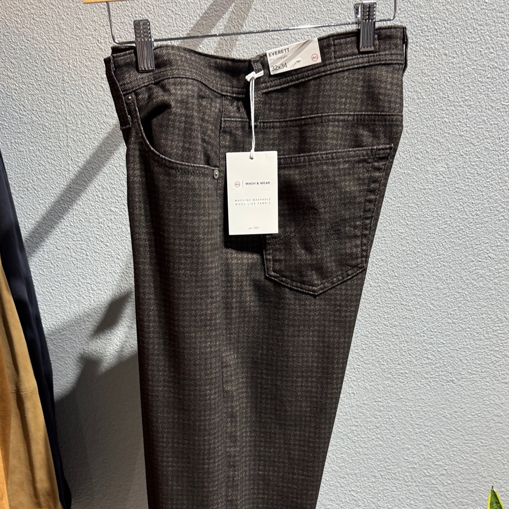Men’s AG Adriano Goldschmied Brown Check Chinos